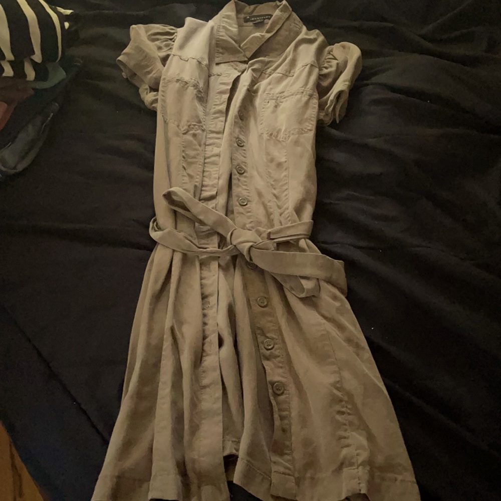Brown button up t shirt dress